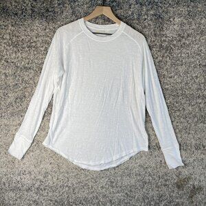 Zella Shirt Girls XS (5/6) White All Day Long Sleeve Cotton Raglan Curved Hem